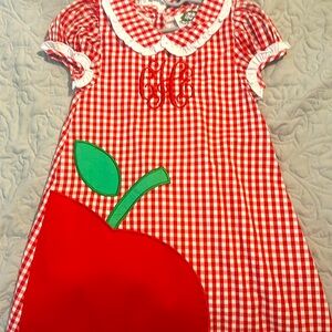Red and white gingham dress w/CHE monogrammed on front